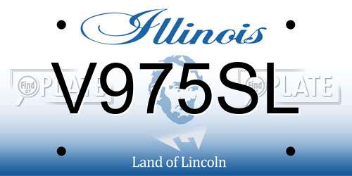V975SL Illinois License Plate