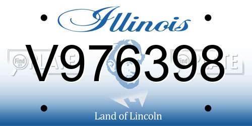 V976398 Illinois License Plate