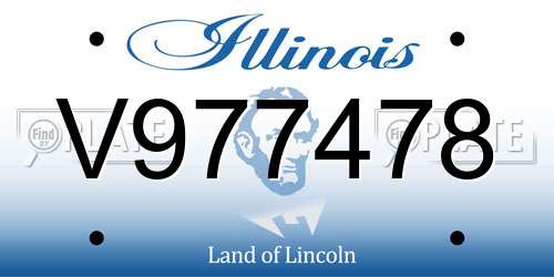 V977478 Illinois License Plate