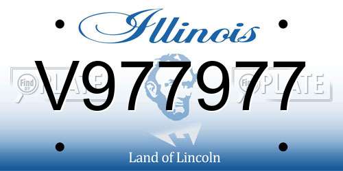 V977977 Illinois License Plate