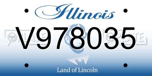 V978035 Illinois License Plate