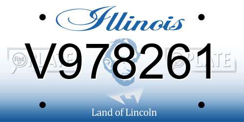 V978261 Illinois License Plate