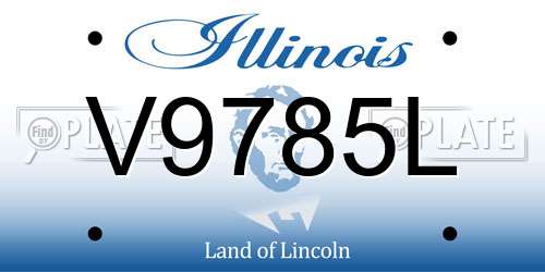 V9785L Illinois License Plate