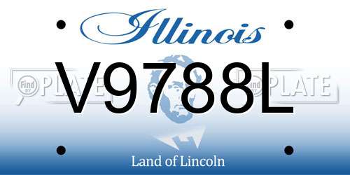 V9788L Illinois License Plate