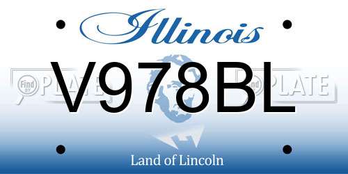 V978BL Illinois License Plate