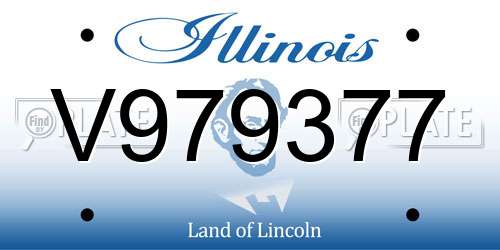 V979377 Illinois License Plate