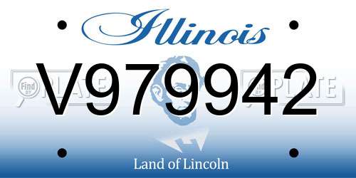 V979942 Illinois License Plate