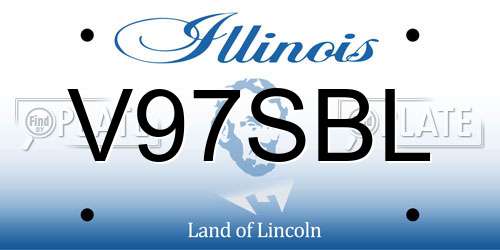 V97SBL Illinois License Plate