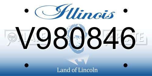 V980846 Illinois License Plate