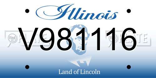 V981116 Illinois License Plate