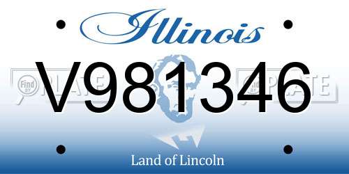 V981346 Illinois License Plate