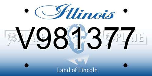 V981377 Illinois License Plate
