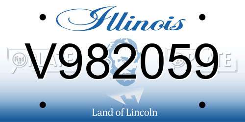V982059 Illinois License Plate