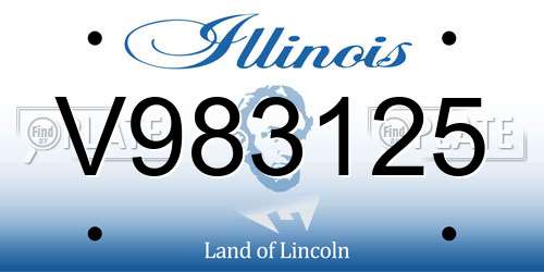 V983125 Illinois License Plate