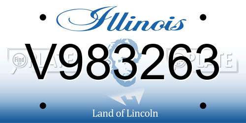 V983263 Illinois License Plate