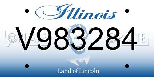 V983284 Illinois License Plate