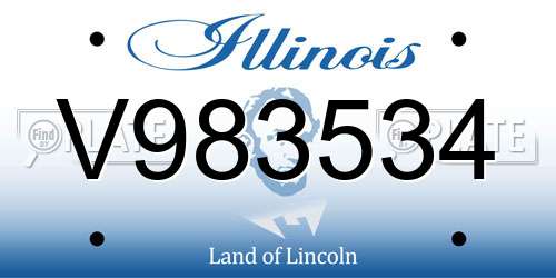 V983534 Illinois License Plate