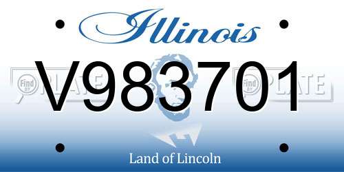 V983701 Illinois License Plate