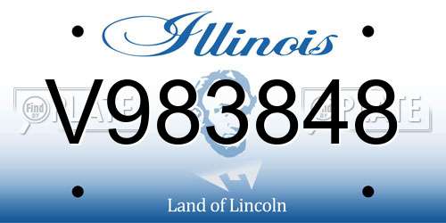 V983848 Illinois License Plate