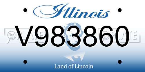 V983860 Illinois License Plate