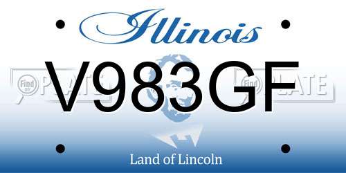 V983GF Illinois License Plate