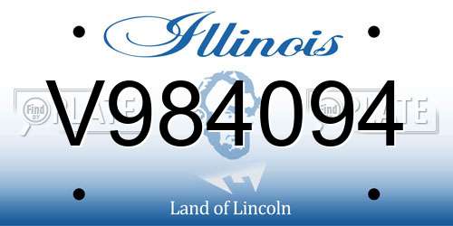 V984094 Illinois License Plate
