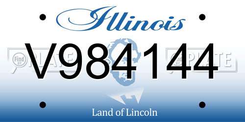 V984144 Illinois License Plate