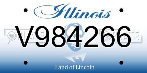 V984266 Illinois License Plate