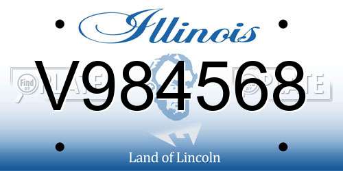 V984568 Illinois License Plate