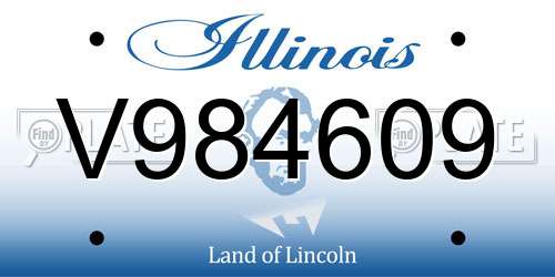 V984609 Illinois License Plate