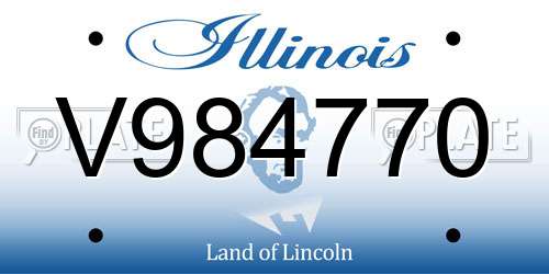V984770 Illinois License Plate