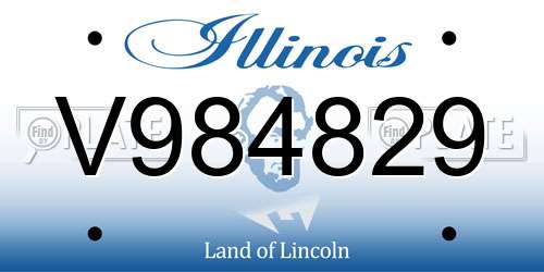 V984829 Illinois License Plate