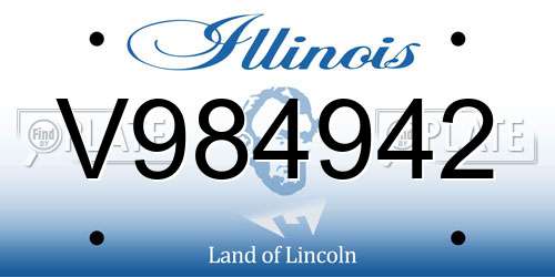V984942 Illinois License Plate