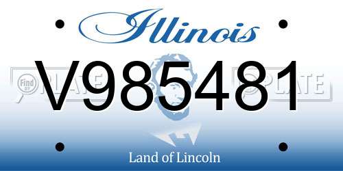 V985481 Illinois License Plate