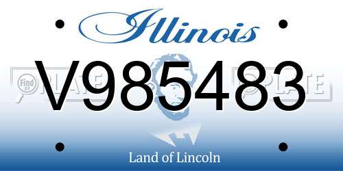 V985483 Illinois License Plate