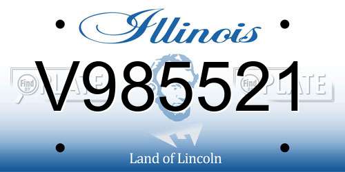 V985521 Illinois License Plate