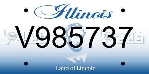 V985737 Illinois License Plate