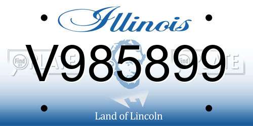 V985899 Illinois License Plate
