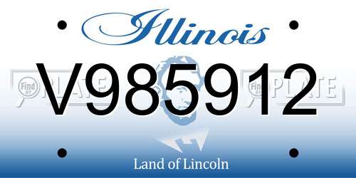 V985912 Illinois License Plate