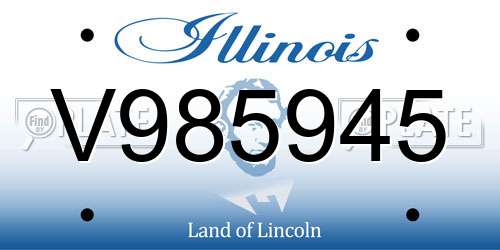 V985945 Illinois License Plate
