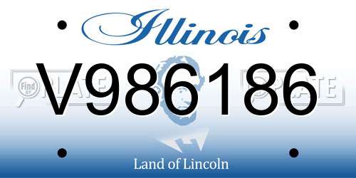 V986186 Illinois License Plate