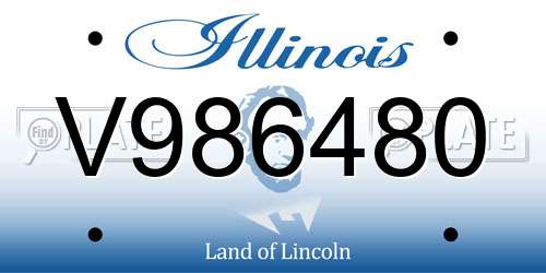 V986480 Illinois License Plate