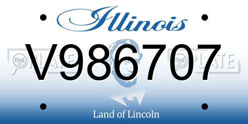 V986707 Illinois License Plate