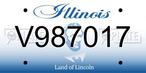 V987017 Illinois License Plate
