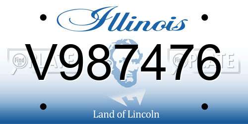 V987476 Illinois License Plate