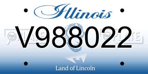 V988022 Illinois License Plate