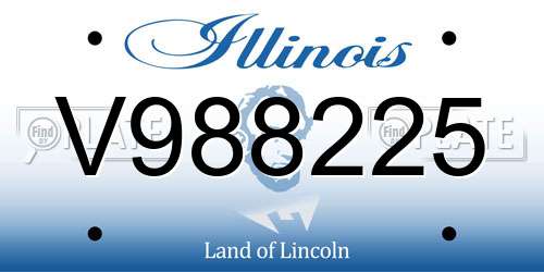 V988225 Illinois License Plate