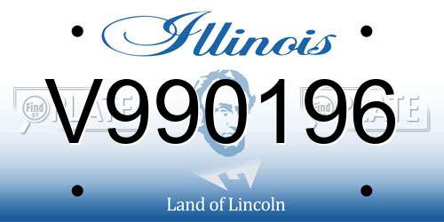 V990196 Illinois License Plate