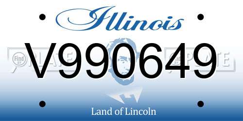 V990649 Illinois License Plate