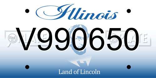 V990650 Illinois License Plate